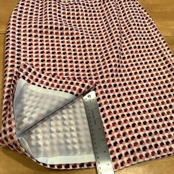 Kasper Long Pink and Cream Patterned Blazer Coat with Matching Skirt Size 4 - Picture 7 of 15